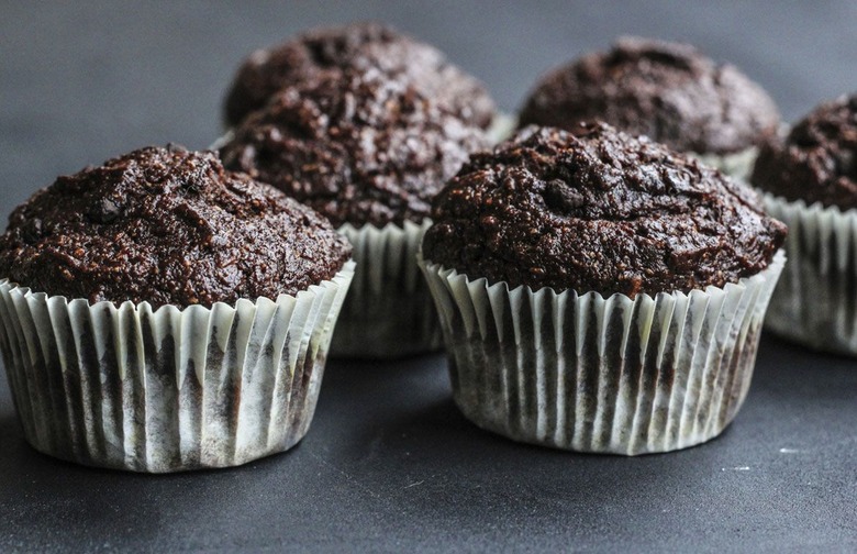 Flourless Dark Chocolate Pistachio Cupcakes