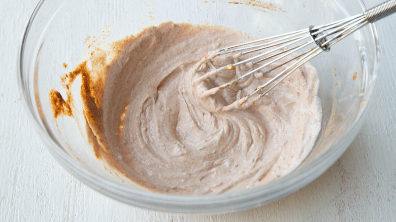 spiced yogurt marinade in bowl