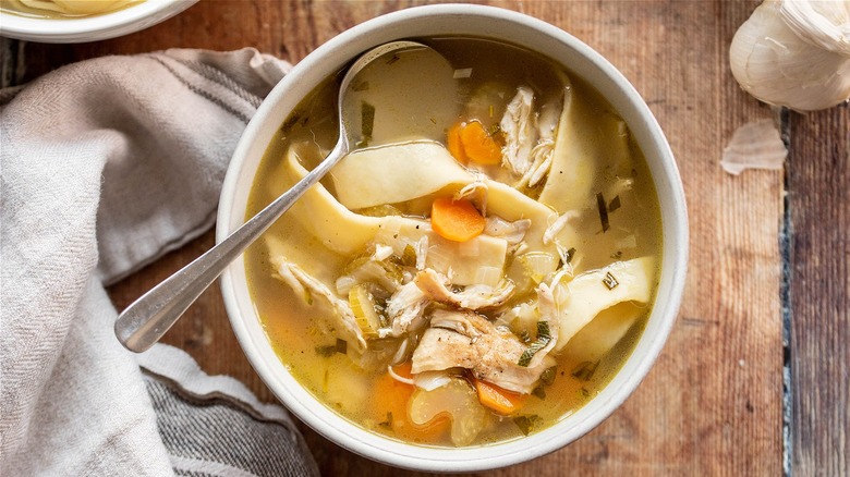 bowl of chicken noodle soup