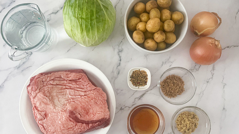 corned beef vegetables and seasonings