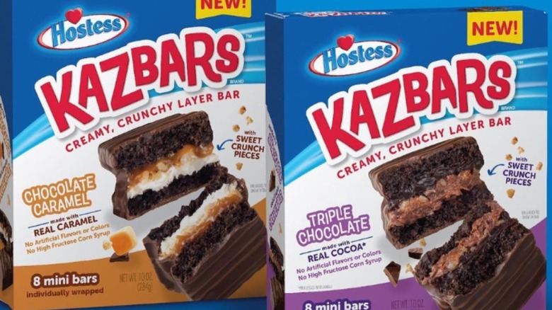 A row of hostess snacks