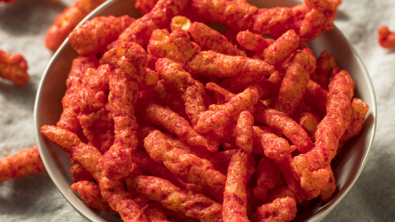 Bowl of Flamin' Hot Cheetos.