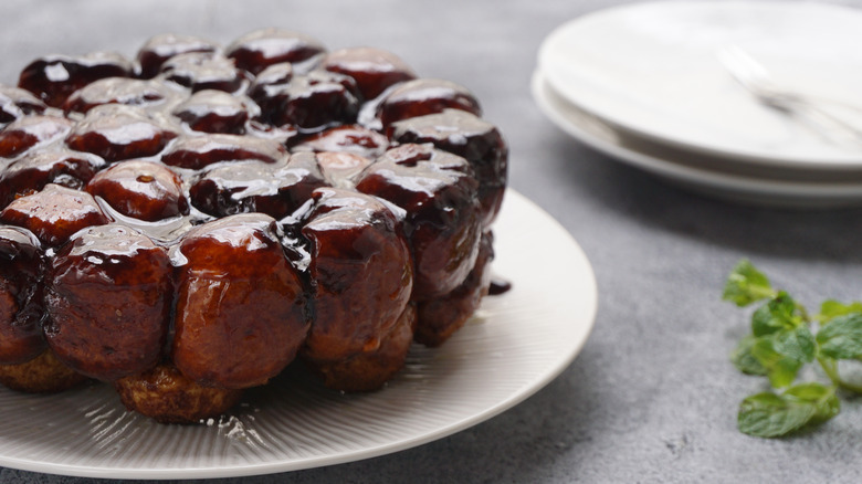 Chocolate monkey bread on plate