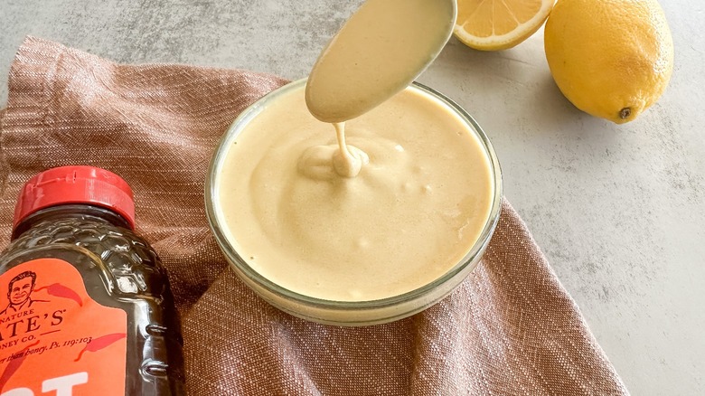 hot honey mustard in bowl