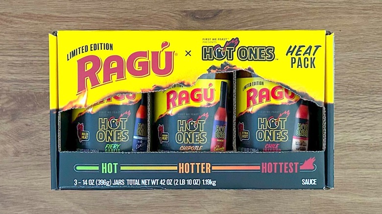 Box of RAGÚ x Hot Ones Limited Edition sauces