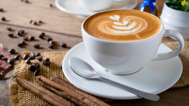 Coffee in white mug 