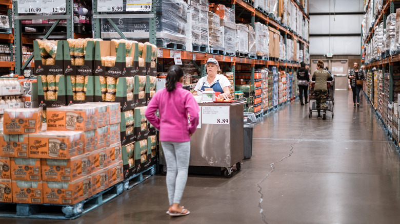 free sample station at Costco