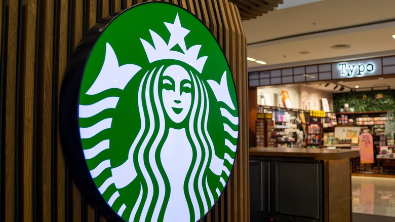 A Starbucks sign outside a Starbucks store