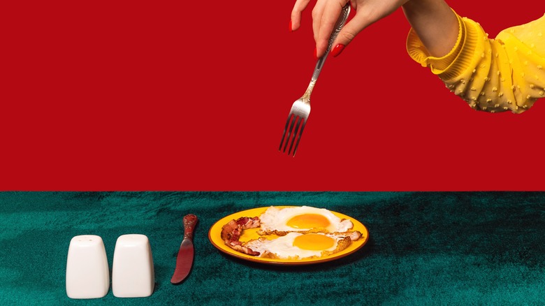 eggs on yellow plate