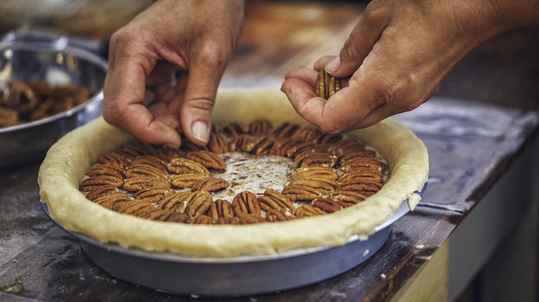 Making pecan pie