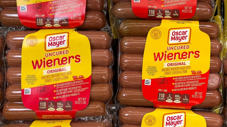 packages of Oscar Mayer hot dogs