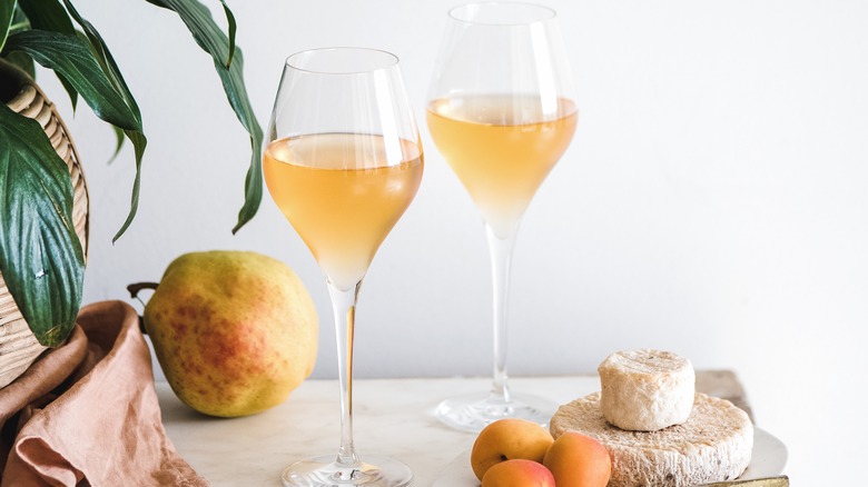 Glasses of orange wine