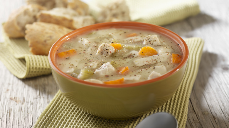 bowl of chicken noodle soup