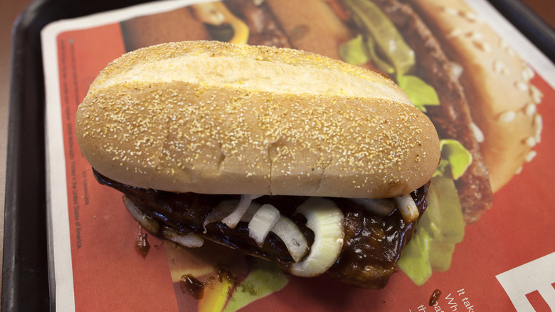 McRib on a tray