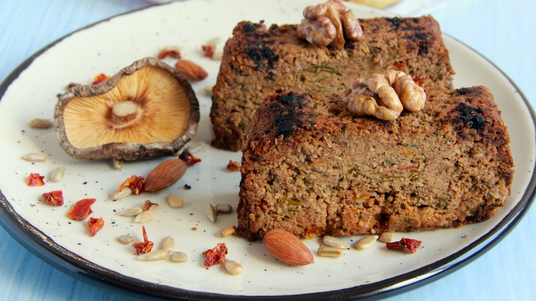 vegan mushroom meatloaf with nuts