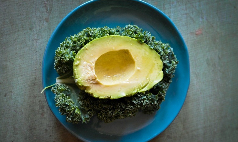 avocado on kale