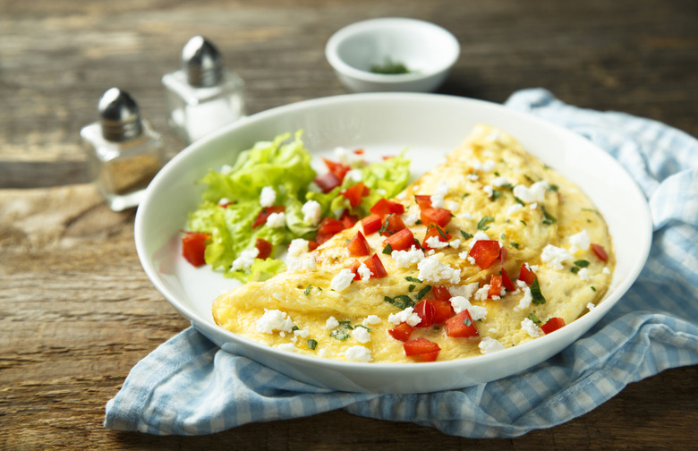 Omelettes With Fresh Herbs, Cheese, and Toast