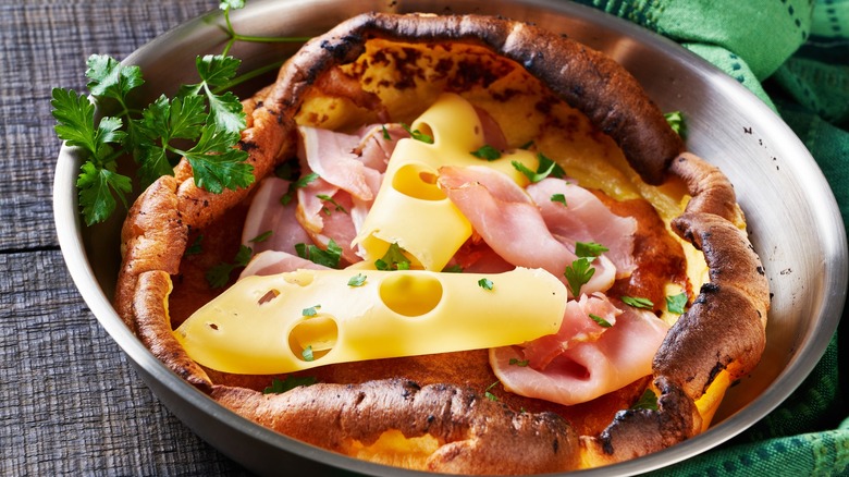 Dutch baby with savory toppings