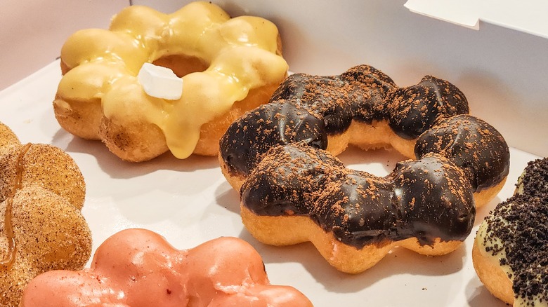 Different flavors of mochi donuts 