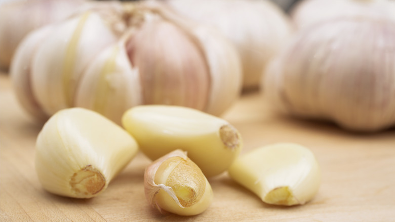 chopped gloves of garlic