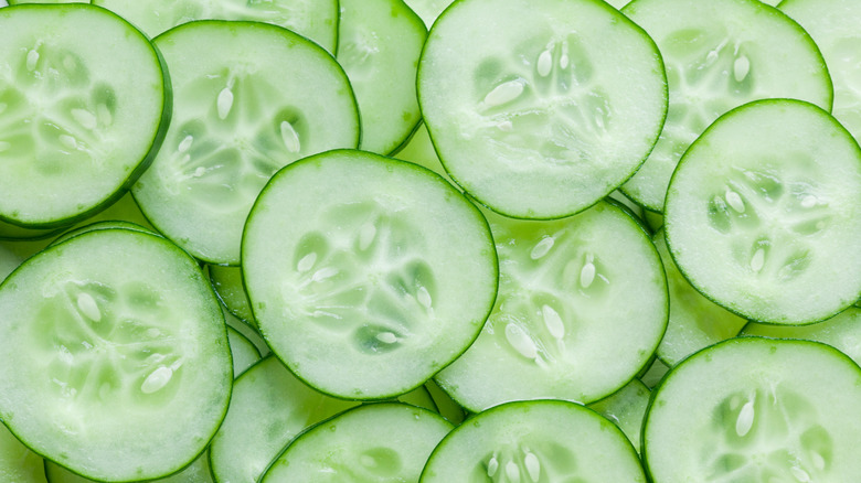 Sliced cucumbers