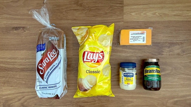 Ingredients needed to make viral British Branston pickle and cheese sandwich