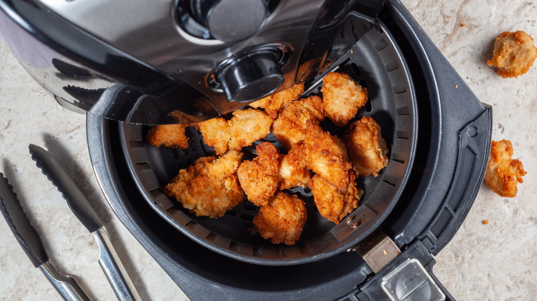 Chicken nuggets in an air fryer