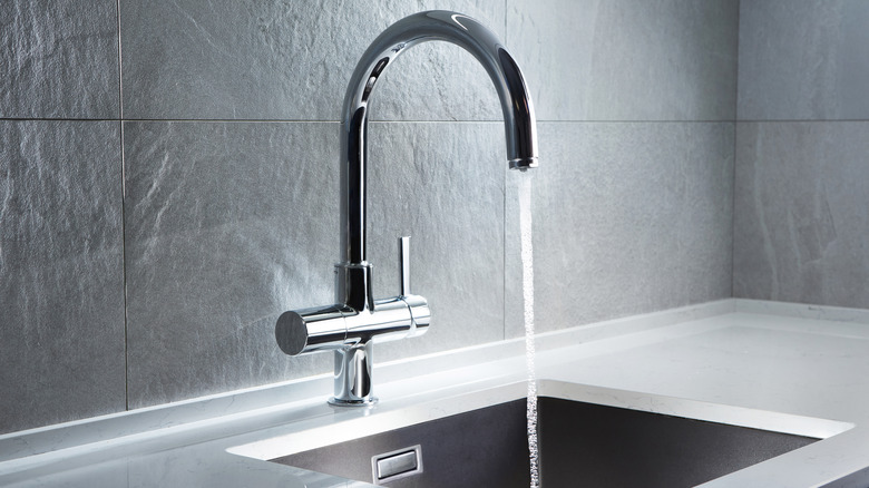 Sink with running water
