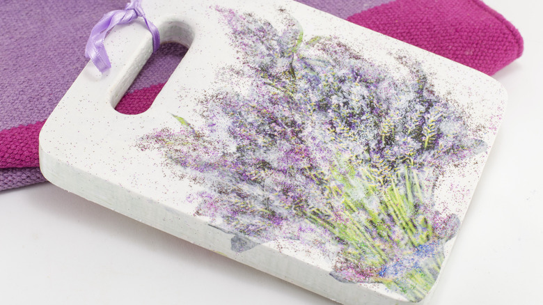 Decoupage decorated kitchen tray