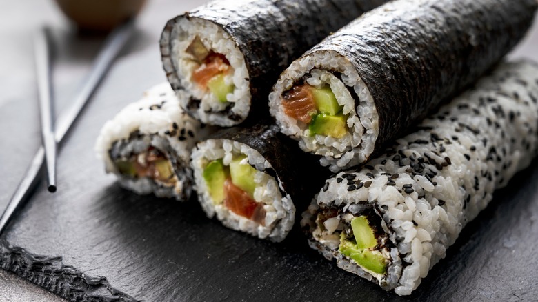 Homemade sushi rolls