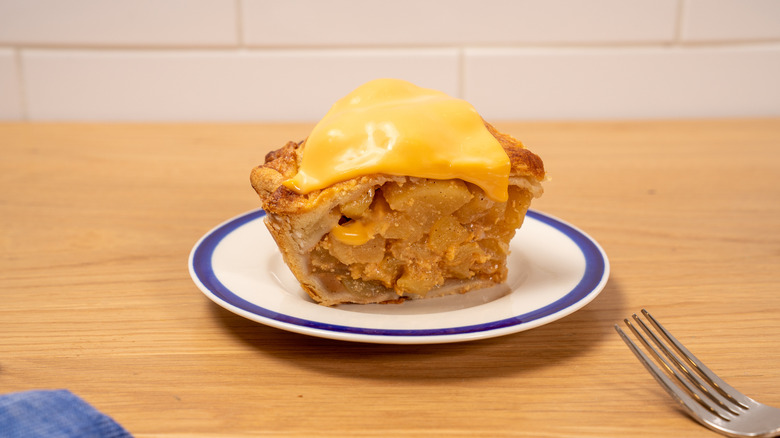 apple pie with melted cheese