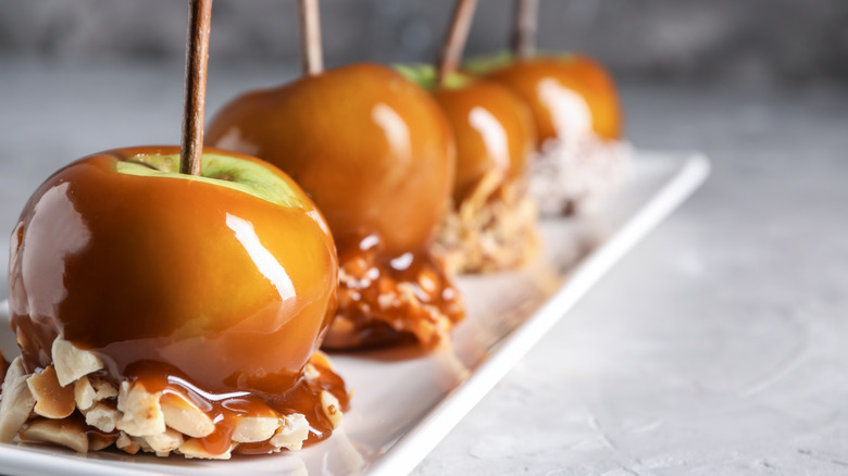 caramel apples with nuts