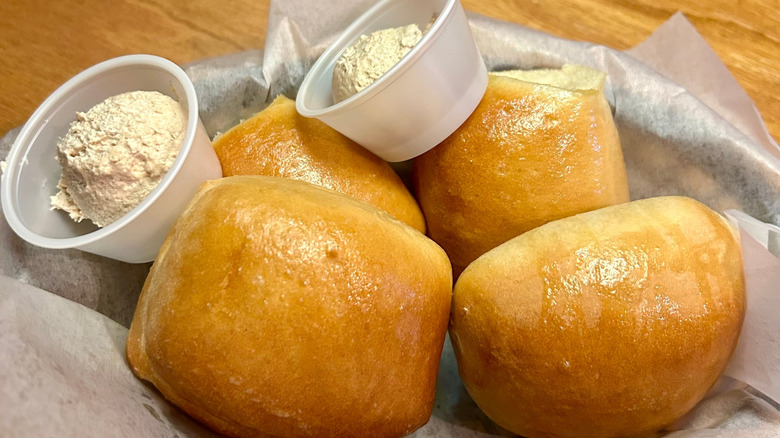 Texas Roadhouse bread rolls with honey butter