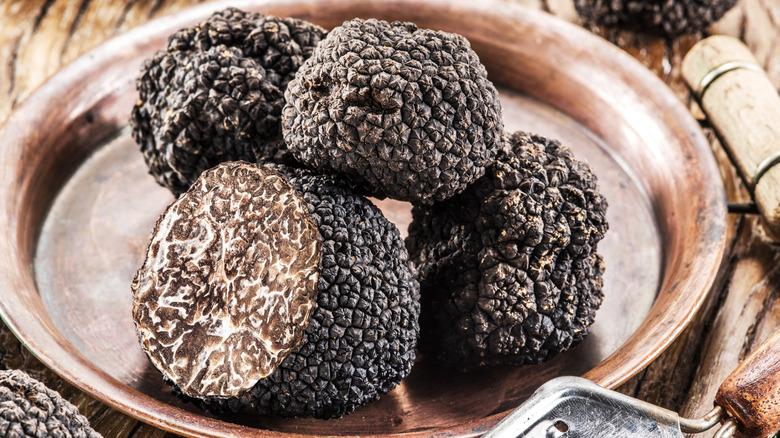 Truffles on plate