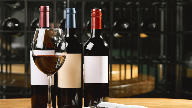 Bottles of wine and wineglasses