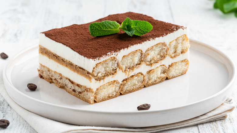 tiramisu with some garnish on top