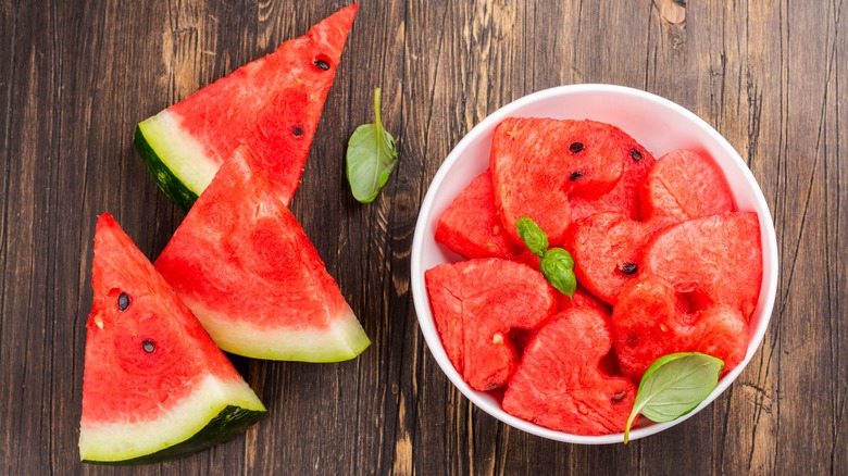 Sliced watermelon