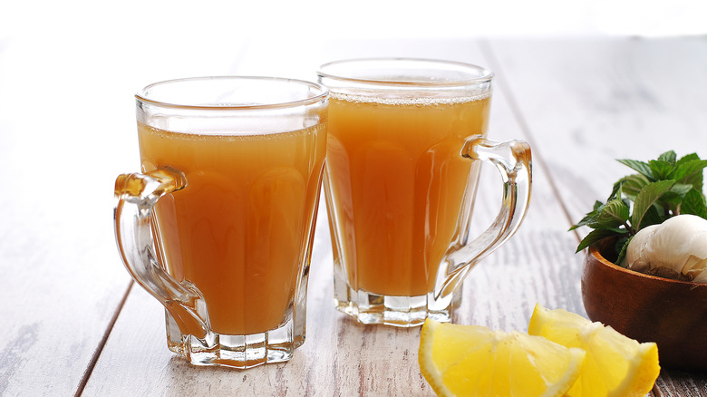 two glasses of bone broth