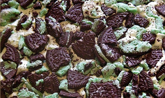 Iced Mint Oreo Brownies