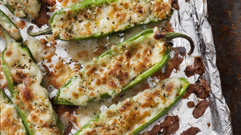 Cheesy jalapeño poppers on tray