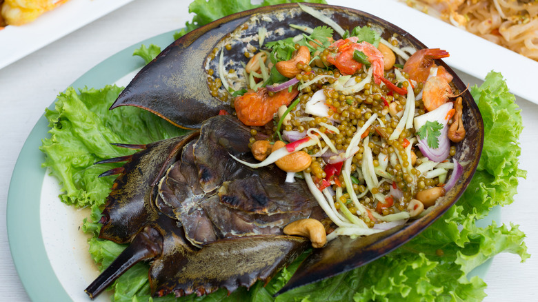 horseshoe egg salad in shell