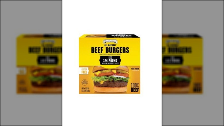 Clover Valley 100% pure beef burgers front packaging