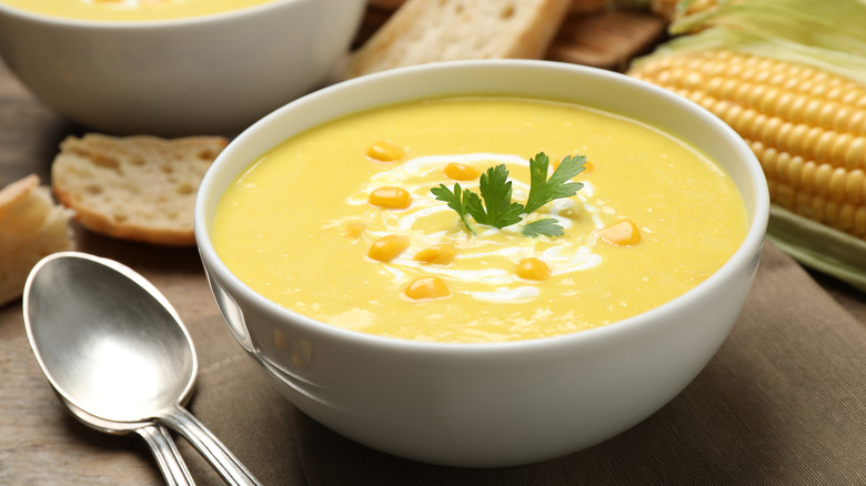 bowl of corn chowder