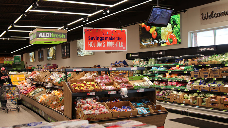 Inside of an Aldi grocery store 