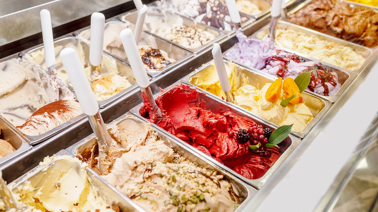 assorted gelato flavors