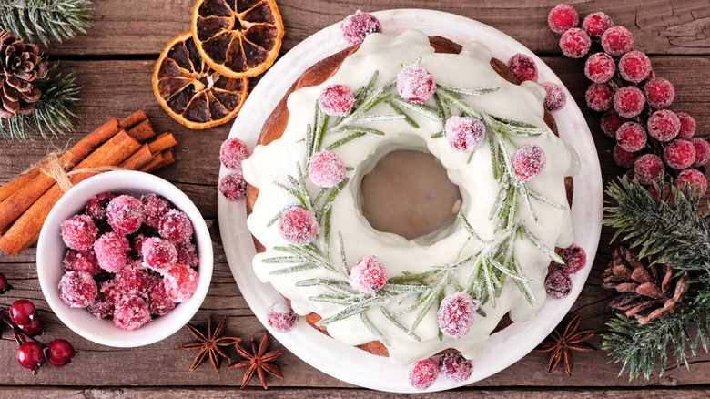 Holiday eggnog bundt cake