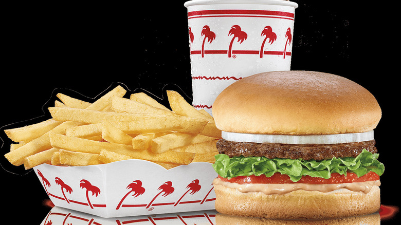 In-N-Out Hamburger with Fries and Drink