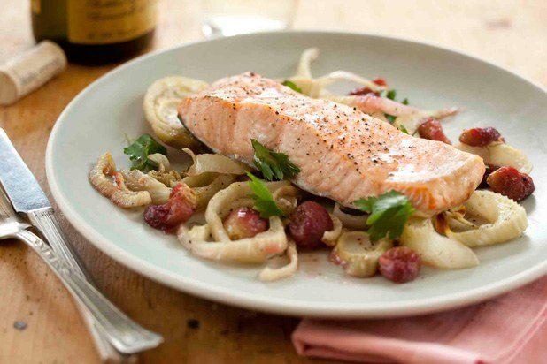 Roasted Salmon and Grapes Recipe