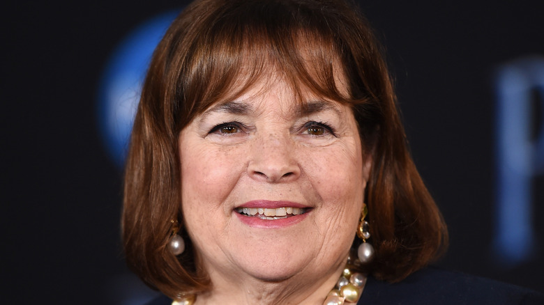 Ina Garten smiling in pearl earrings