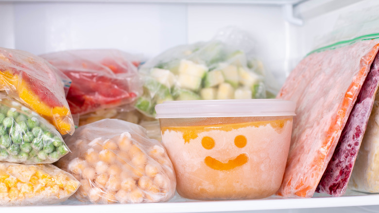 frosted frozen food bags